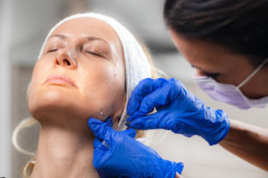 Woman getting Botox procedure